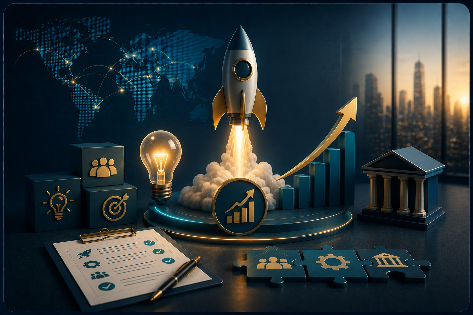 التصور المعتمد لخدمة تأسيس الشركات وخدمات المستثمرين والتسويق